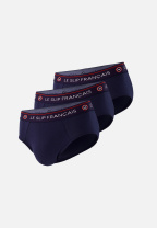 Lot de 3 slips bleu marine en coton - Slips Bleu Marine