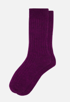 Chaussettes mi-hautes en mohair - Andy Violet Profond - violet - 1