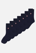 Lot de 7 chaussettes mi-hautes bleu marine en coton - Chaussettes Marine